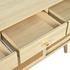 Rattan Sideboard Buffet with Storage, Cabinet with 3 Sliding Doors and 3 Drawers