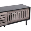 Slatted Sliding Door TV Cabinet Stand Entertainment Center Media Console Storage