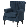 High Wing Back Armchair Navy Blue Chair Fireside Seat Living Room Lounge UK