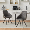 Set of 2 Dining Chairs Metal Legs Tub Chairs Living Reception Kitchen ChairsGrey