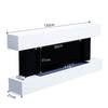 50" White Wall Mounted Fireplace Suite Electric Fire H-Shape Mantel Gloss Heater