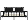 Bed Frame with Headboard Black 200x200 Solid Wood W0M1