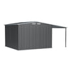 Metal Garden Shed 8ft X 4ft Garden Tools Storage House w/ Large Open Shed Awning