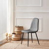 2/4/6 Dining Chairs Set Velvet Faux Suede Leather Padded Seat Metal Leg Grey New