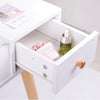 Foldable Makeup Table Set Drawer Mirror Storage Makeup Room White Dressing Table