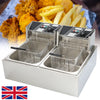 Commercial 20L 5000W Electric Deep Fryer Fat Chip Dual Tank Stainless Steel UK