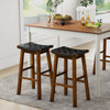 78CM Woven Saddle Stool Set of 2 Backless Bar Stools Counter Height Stools Brown