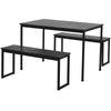 3 Piece Dining Table and Bench Set 4-Person Dinette for Kitchen Patio Outdoor