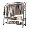 Heavy Duty Metal Double Rail Clothes Garment Hanging Rack Shelf Display Stand