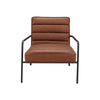 Retro Single PU Leather Armchair Seat Upholstered Chair Metal Frame Leisure Sofa