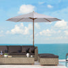 3(m) Wooden Garden Parasol Sun Shade Outdoor Umbrella Canopy, Cream, UK
