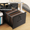 File Cabinet Mobile Lateral Filing Storage Organizer with Lock-Black