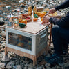 Folding Portable Camping Picnic Table Storage Box Container Car Trunk Crate