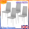 Set of 4 Dining Chairs Padded Seat High Back Metal Legs Modern Home Eysxudzhresa