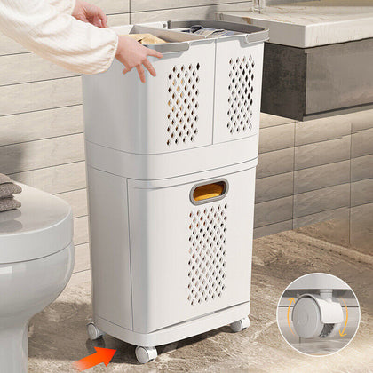 Large Laundry Sorter Cart Hamper Organizer Washing Clothes Bin Basket On Wheels