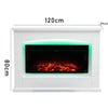 2kW Electric Fireplace LED Log Fire Flame White Surround Stand Heater Set 34''
