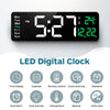 16" LED Digital Wall Clock Alarm Clock Temperature Date Display Large Home Decor