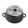 SQ Pro Cast Iron Casserole Dish Black Pre-Seasoned Ovenproof Pot & Lid 4.2L Pan