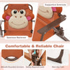 Indoor/Outdoor Collapsible Toddler Activity Table with 2 Folding Chairs-Coffee