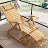 Bamboo Rocking Chair Relaxing Sun Lounger Adjustable Indoor Outdoor Recliner UK
