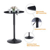 2x PU Leather Bar Stools&Round MDF Top Chromed Base Bar Table Height Adjustable