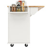 Kitchen Island Rolling Trolley Storage Cabinet with 2 Drawers & Wood Effect Top