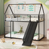 190 x 90 cm House Bunk Bed Low Bunk Bed Frame with Ladder-Black