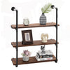 Wooden Rustic Industrial Pipe Metal Wall Floating Shelf Storage Shelving Unit