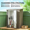 Outdoor Storage Shed Steel Garden Shed w/ Lockable Door Light Grey