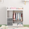 New Kids Wardrobe Clothes Hanging Storage Shelf Cabinet Open Wardrobe Furniture