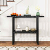 Faux Marble Sofa Table 2-tier Console Table Entryway Table-Black