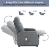 Recliner Chair 6 Points Massage Heating Sofa Fabric Upholstered Armchair Grey
