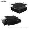 Coffee Table with LED Lights Storage Tea Table High Gloss Black for Living Room