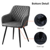 Set of 2 Armchairs Dining Chairs with Arms Velvet PU Faux Leather Chairs Kitchen