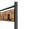 Industrial Coat Rack Stand with 7 Hooks Hangers Shoe Storage Bench Cabinet