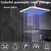 8inch Colour Changing Large Square Shower Head High Quality Chrome Bathroom