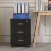 Black Mobile 3 Drawers Filing Pedestal Cabinets File Chest Storage Wooden Office
