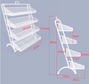 4-Layer Retail Shelve Shop Display Rack Metal Storage Stand Goods Showcase White