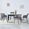 2XGrey Velvet Dining Chairs Armchairs Dining Room Chair Padded Seat New