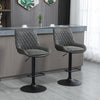 Adjustable 360 Degree Swivel Bar Stools, Set of 2 Bar Chairs, Grey