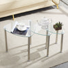 Nest of 3 Black Clear Tempered Glass Side End Lamp Sofa Tables Nested Tables