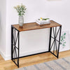 Hallway Console Corridor Computer Table Desk, Easily Folding Desk Rustic Brown