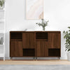 Swpsd Sideboard Buffet Cabinet 2 pcs Brown Oak Engineered Wood Side Cabinet T4U8