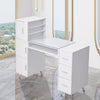 Manicure Storage Table Makeup Station Nail Desk Workstation Shelves Equipment