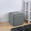 5pcs Cube Ottoman Stool Compact Dining Chairs Footstool Pouffe Seat Metal Leg