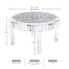 Luxury Mirrored Crush Floating Diamond Crystal Round Silver Sparkle Coffee Table