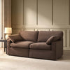 Dusk Cairo Chocolate Linen Feather Filled 2 Seater Sofa RRP l
