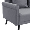 Scandinavian Double Seat Sofa Loveseat Settee Couch Grey Linen Wooden Legs Soft