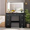 Crystal handle Dressing Table with 7Drawers Makeup Desk Vanity Table LED Mirrow