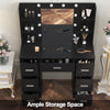 Dressing Table Mirror with Lights Makeup Vanity Desk Organizer Dresser 7 Drawers